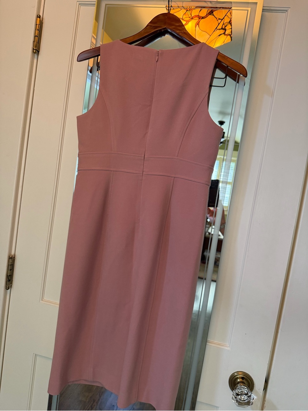 Ann Taylor Dusty Rose Sleeveless Midi Sheath Dress